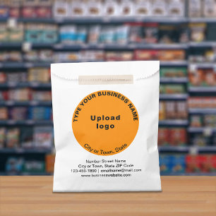 Sacolinha Marca de negócios Orange Round na barra de papel