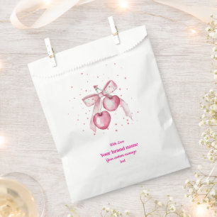 Sacolinha Marcas de Favor Feliz Natal Laço Rosa