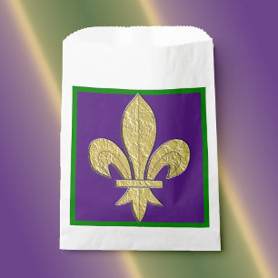 Sacolinha Mardi Gras Fleur-de-Lys Party {P} Favor Bolsas