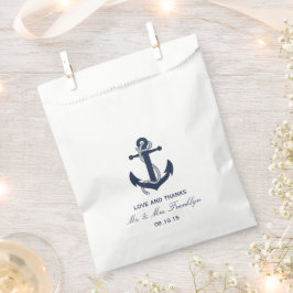 Sacolinha Marinho Azul Anchor Náutico Praia Casada Favor Bag