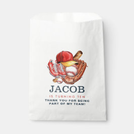 Sacolinha Marinho Azul Aniversário de criança de Baseball -