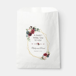 Sacolinha Marinho de Merlot Blue Floral Dourado Quadro OBRIG