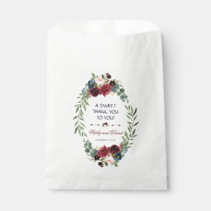 Sacolinha Marinho Merlot Blue Floral Bloom Casamento Obrigad