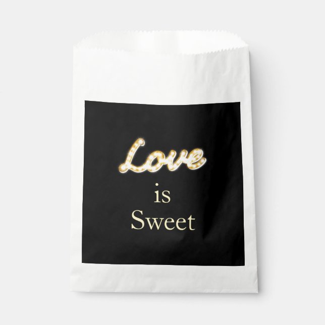 Sacolinha Marquee Lights Favor Bag - preto (Frente)