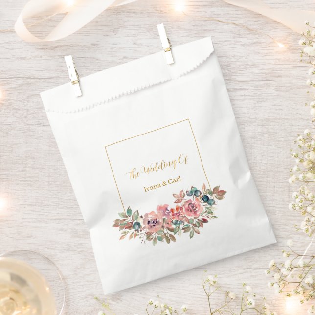 Sacolinha MARTA Rosa em Aquarela Verde Esmeralda (Cortado)