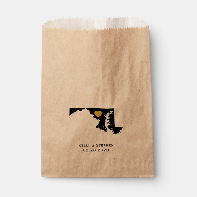 Sacolinha Maryland Wedding Favor Treat Sacks, Sacos-Presente (Frente)