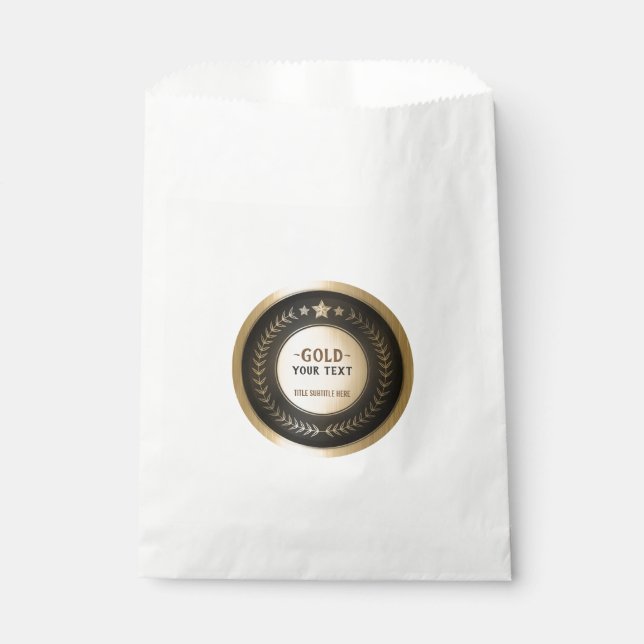 Sacolinha MEDALHA PERSONALIZADA DIY Dourada Campeão #1 EDITÁ (Frente)