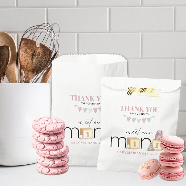 Sacolinha Meet The Mini Pink Favour Bag (Criador carregado)