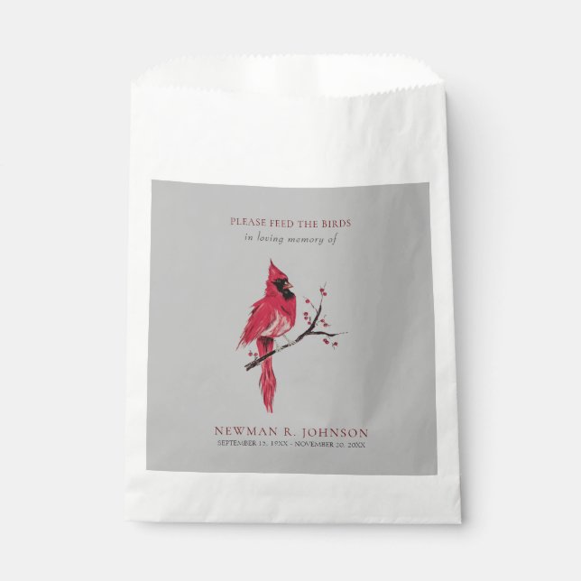 Sacolinha Memorial Funeral do Pacote de Sementes de Aves Car (Frente)