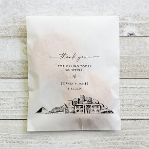 Sacolinha Memphis Skyline Wedding Obrigado Bolsas Favoritas