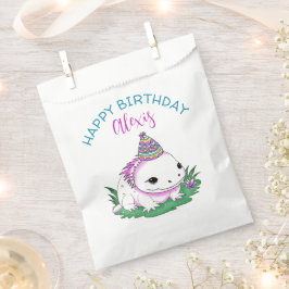 Sacolinha Menina de Aniversário Personalizada Axolotl Pensad