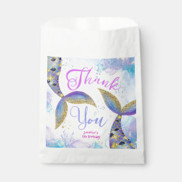 Sacolinha Meninas mergulham em cinco 5 de Sereia no aniversá