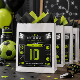 Sacolinha Meninos Esportes Preto Moderno Aniversário de 10 a