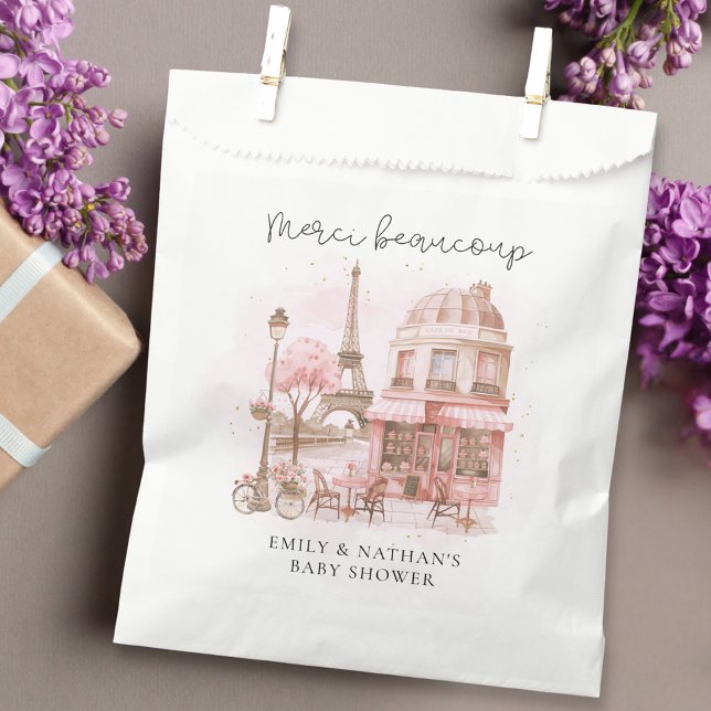 Sacolinha Merci Beaucoup Paris Café Chá de fraldas Obrigado (Criador carregado)