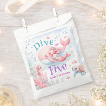 Mergulhe Em Cinco! Rapariga Rosa Sereia 5 Aniversá