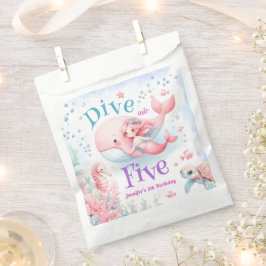 Sacolinha Mergulhe Em Cinco! Rapariga Rosa Sereia 5 Aniversá