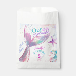 Sacolinha Mergulhe no aniversário de cinco 5 de Sereia