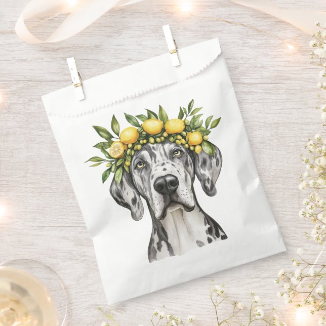 Sacolinha Merle Great Dane Dog Lemon Crown (Cortado)