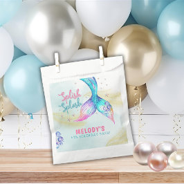 Sacolinha Mermaid Tail Glitter Splish Splash birthday
