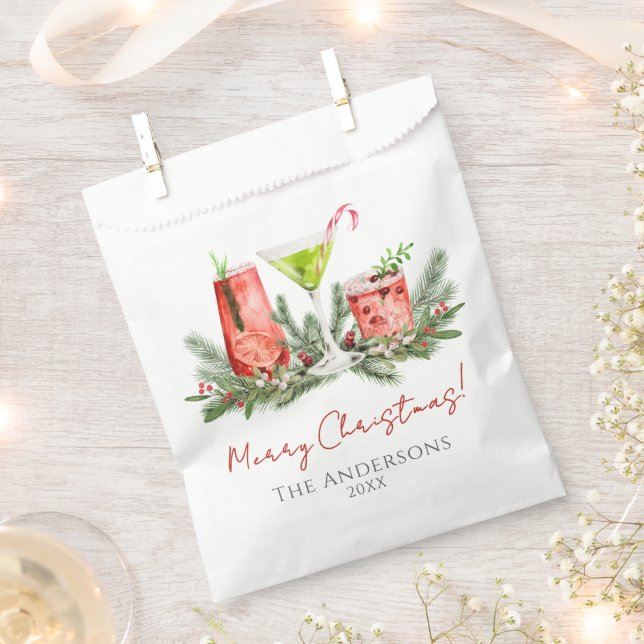 Sacolinha Merry Christmas Festive Cocktails Holiday  (Cortado)