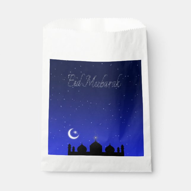 Sacolinha Mesquita das estrelas noturnas de Eid Mubarak (Frente)