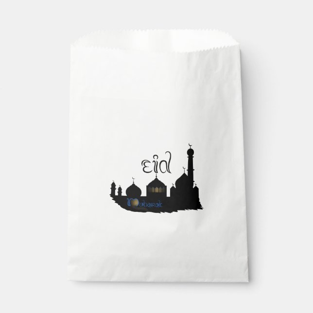 Sacolinha Mesquita Eid Mubarak Silhouette - Favor Bag (Frente)