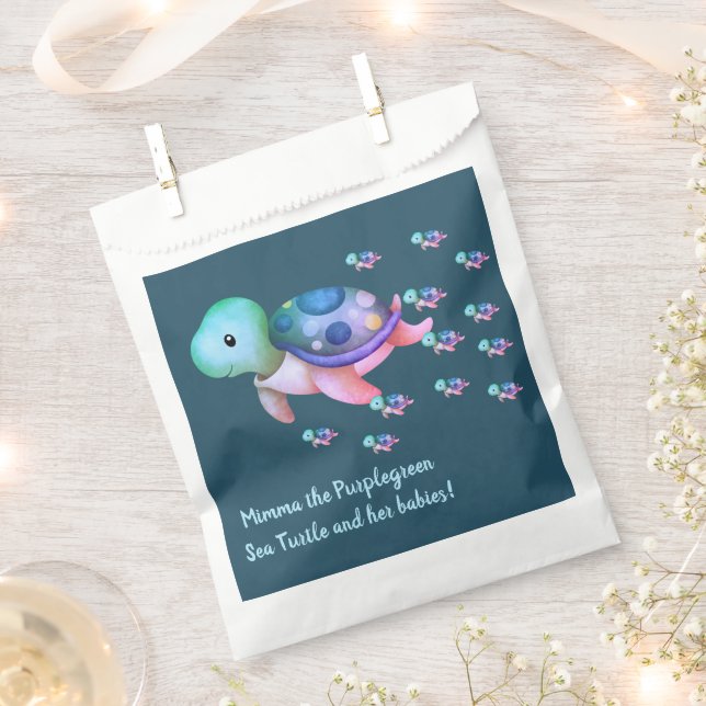 Sacolinha Mimma Bonita A Tartaruga Verde Roxa (Cortado)