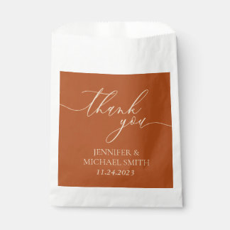 Sacolinha Minimal Clean Beige Script terracotta Thank You