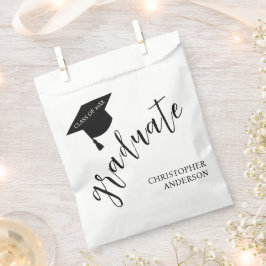 Sacolinha Minimalist Grad Cap Black & White Graduation