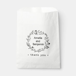 Sacolinha minimalist Wildflower Wreath Folk Rustic Wedding