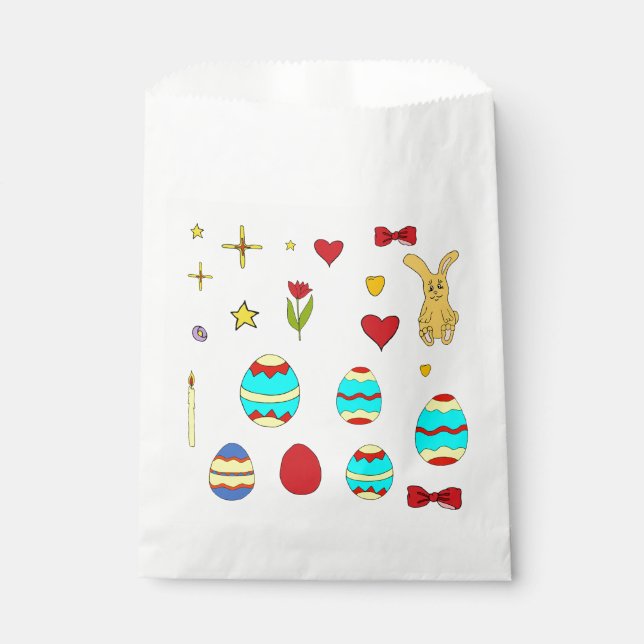 Sacolinha Mínimo Fofo  Feliz Páscoa desenho animado (Frente)