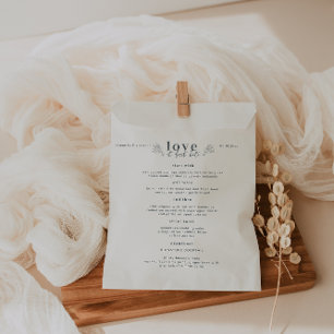 Sacolinha Mínimo Moderno Menu Casamento Único