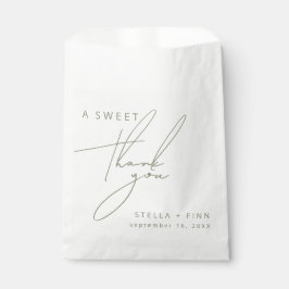 Sacolinha Mínimo Sage Green Sweet Obrigado Casamento