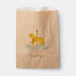 Sacolinha Mint Carousel Horse Festa de aniversário