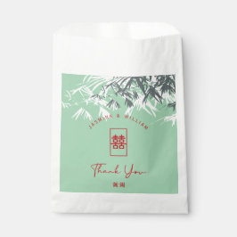 Sacolinha Mint Green Bamboo deixa casamento chinês duplo Xi