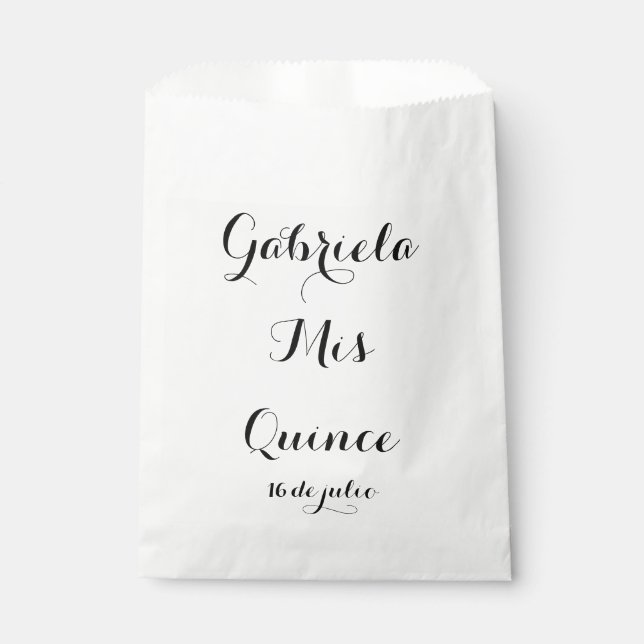 Sacolinha Mis Quince favorece bolsas- Personalize para o seu (Frente)