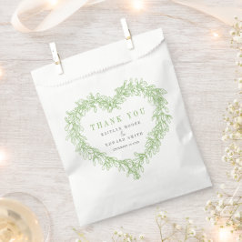 Sacolinha Mistletoline art cinza verde obrigado de casamento