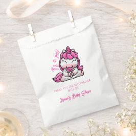 Sacolinha Moça Bebê Rosa Unicórnio Sexo Festa de Revelação