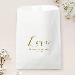 Sacolinha Modelo de Amor Personalizado De Casamento De Foil