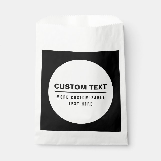 Sacolinha Modelo de texto personalizável simples e negrito (Frente)