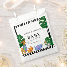 Modern Black and White Stripe Safari Baby Shower