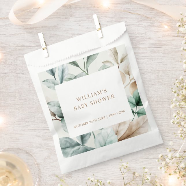 Sacolinha Modern Boho Greenerence deixa Chá de fraldas (Cortado)