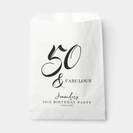Sacolinha Modern Elegant Black White Fifty Fabulous Birthday