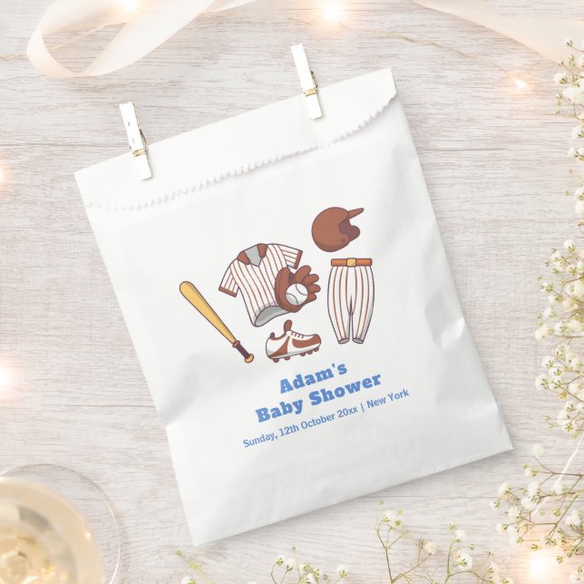 Sacolinha Modern Little Slugger Baseball Sport Baby Shower  (Cortado)