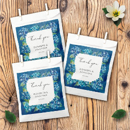 Sacolinha Modern Rustic Blue Hydrangeas Floral Wedding