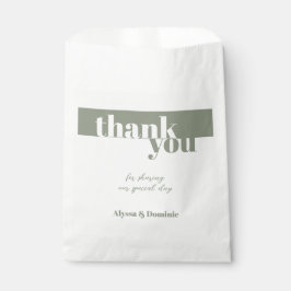 Sacolinha Modern Sage Green - Obrigado Casamento