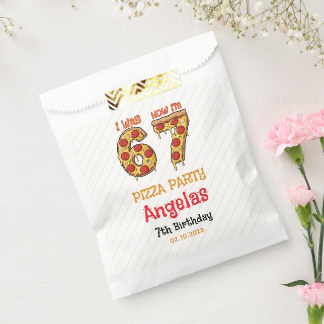 Sacolinha Modern Slice Slice Boy Six Seven Birthday Party (Selado)