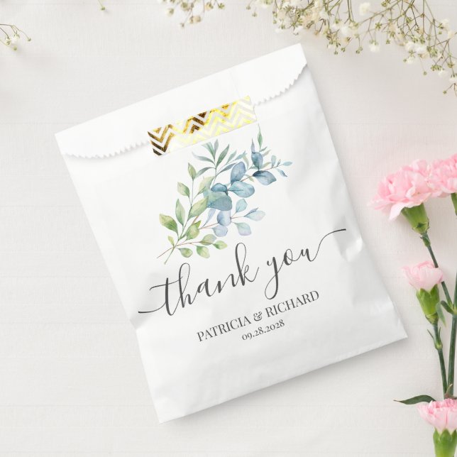 Sacolinha Modern Watercolor Eucalyptus Greenery Wedding (Selado)