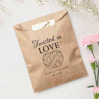 Sacolinha Modern We tied the knot pretzel favor bag wedding 