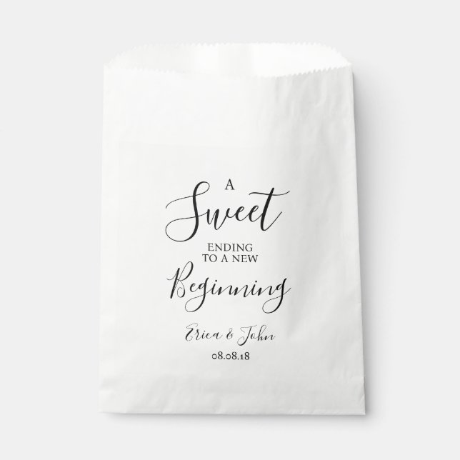 Sacolinha Modern Wedding Favor Bag Sweet End (Frente)
